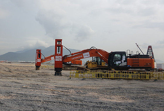 HC84 rapid impact compaction is under construction for reconstruction and expansion of Hong Kong International Airport