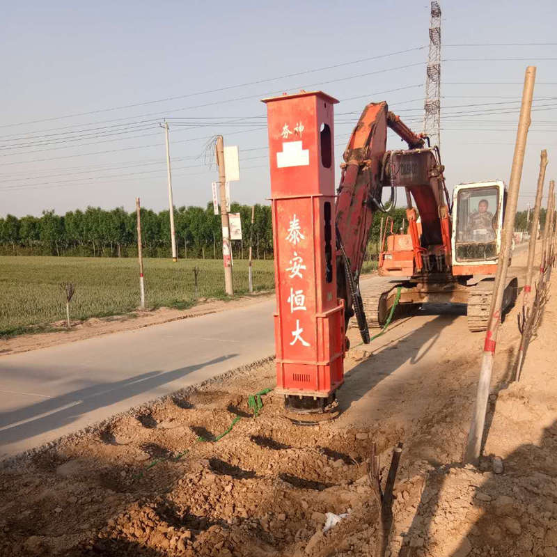 Installation of Rapid Impact Compaction and treatment of subgrade on Excavator